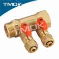 pex 3 way valve manifold water mounted manifold for underfloor heating 1inch brass ball BSP thread flow forged exhaust valve